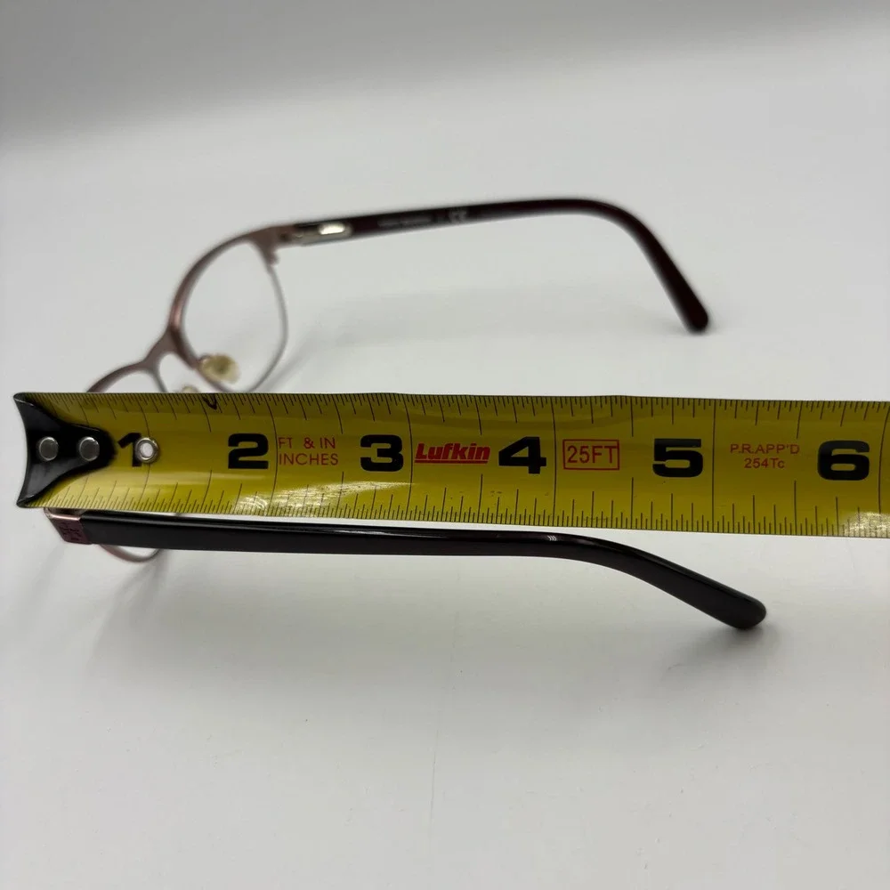 Tory Burch TY1015 346 Burgundy‎ Semi Rimless Eyeglasses Frames 51-16-135 Logo